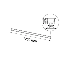 Sklep Kaja Wpustowa oprawa ze światłem LED 120cm 3000K ANT 1828 HIATE | Kaja