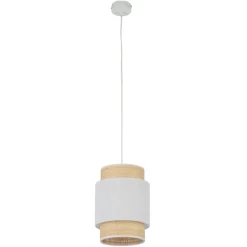 Clearance Wąska, abażurowa lampa wisząca do jadalni TK 5652 BOHO NEW WHITE Żyrandole Nowoczesne