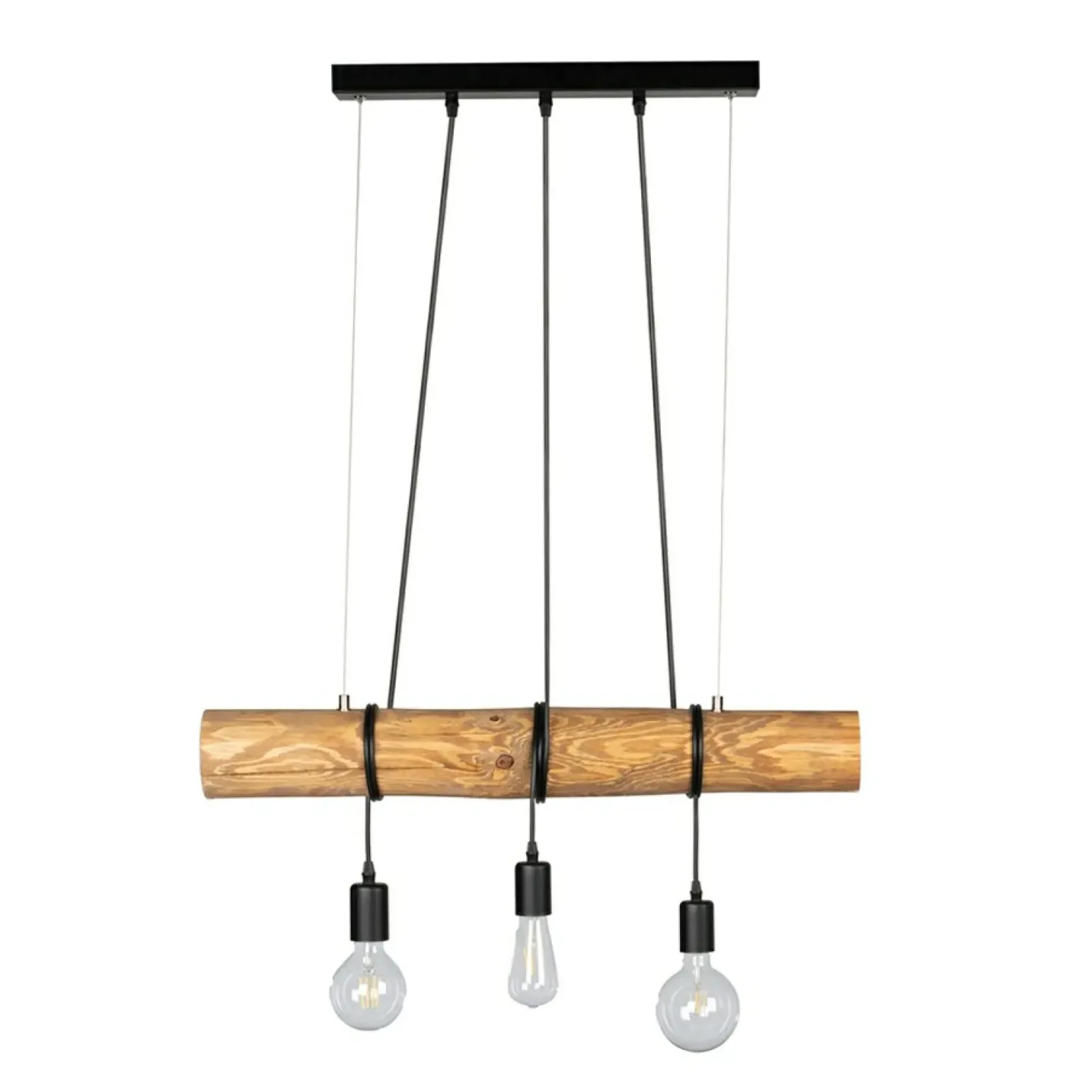 Shop Wąska, drewniana lampa wisząca do kuchni 68304304 TRABO SHORT | Kaja Żyrandole Nowoczesne