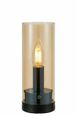 Sklep Kaja Wąska lampka nocna z bursztynowym kloszem 108719 POST | Kaja