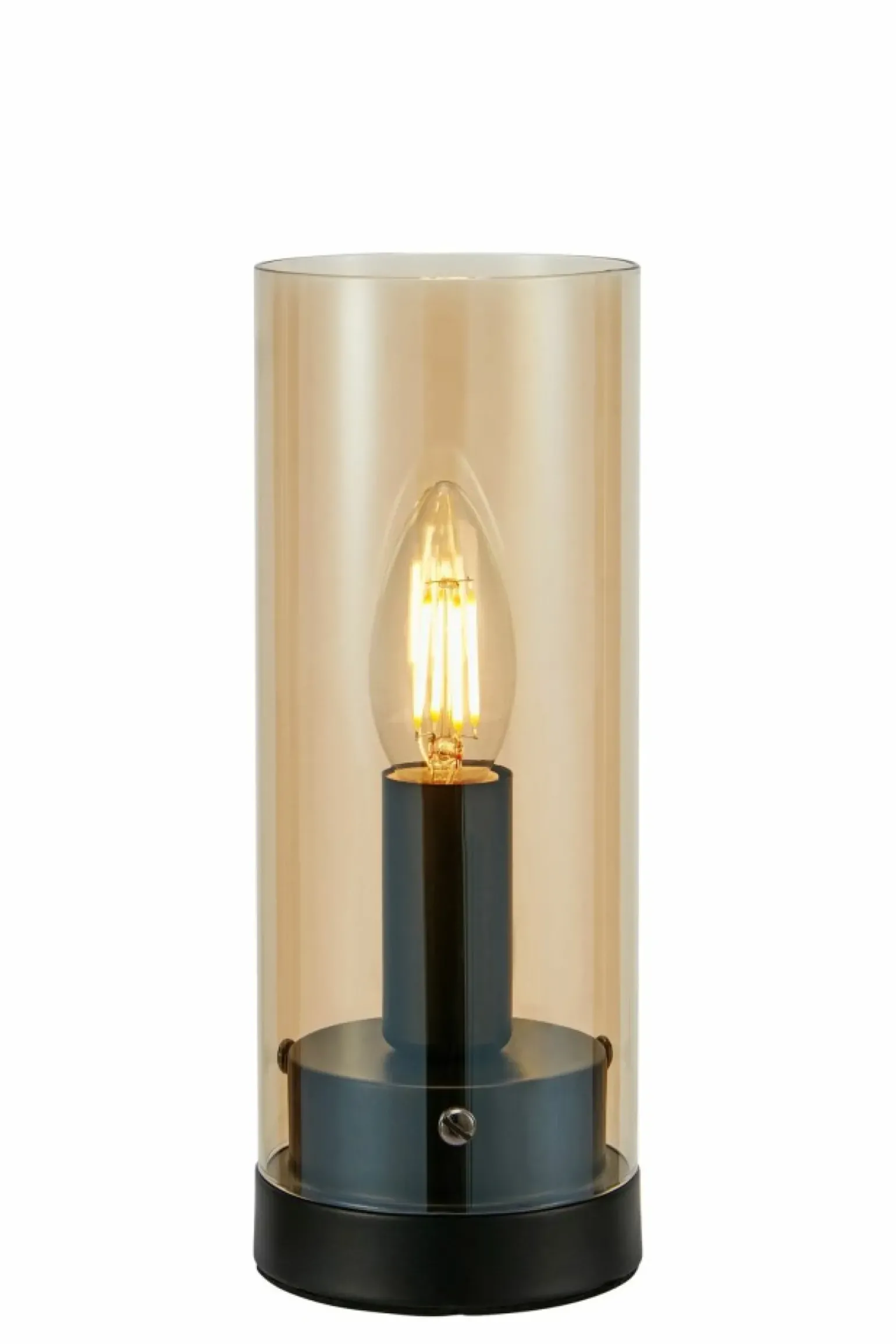 Sklep Kaja Wąska lampka nocna z bursztynowym kloszem 108719 POST | Kaja