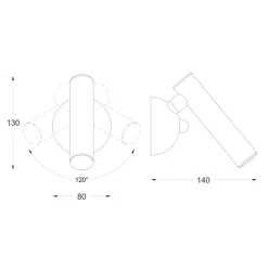 Sklep Kaja Wąska, ledowa tuba lampa ścienna W0461-01A-F4F4 LOYA | Kaja