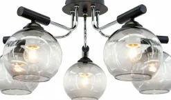 Online Współczesny żyrandol z okrągłymi kloszami 2207/5 8C BL | Kaja Żyrandole Nowoczesne