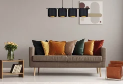 Sklep Kaja Wyjątkowa, czarno-złota lampa wisząca nad stół K-4327 | Kaja