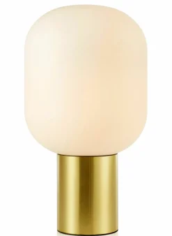 Sklep Kaja Wyjątkowa lampa stołowa nocna ze złotą oprawą 107868 | Kaja