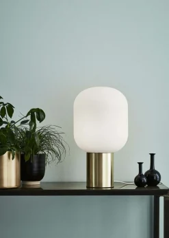 Sklep Kaja Wyjątkowa lampa stołowa nocna ze złotą oprawą 107868 | Kaja