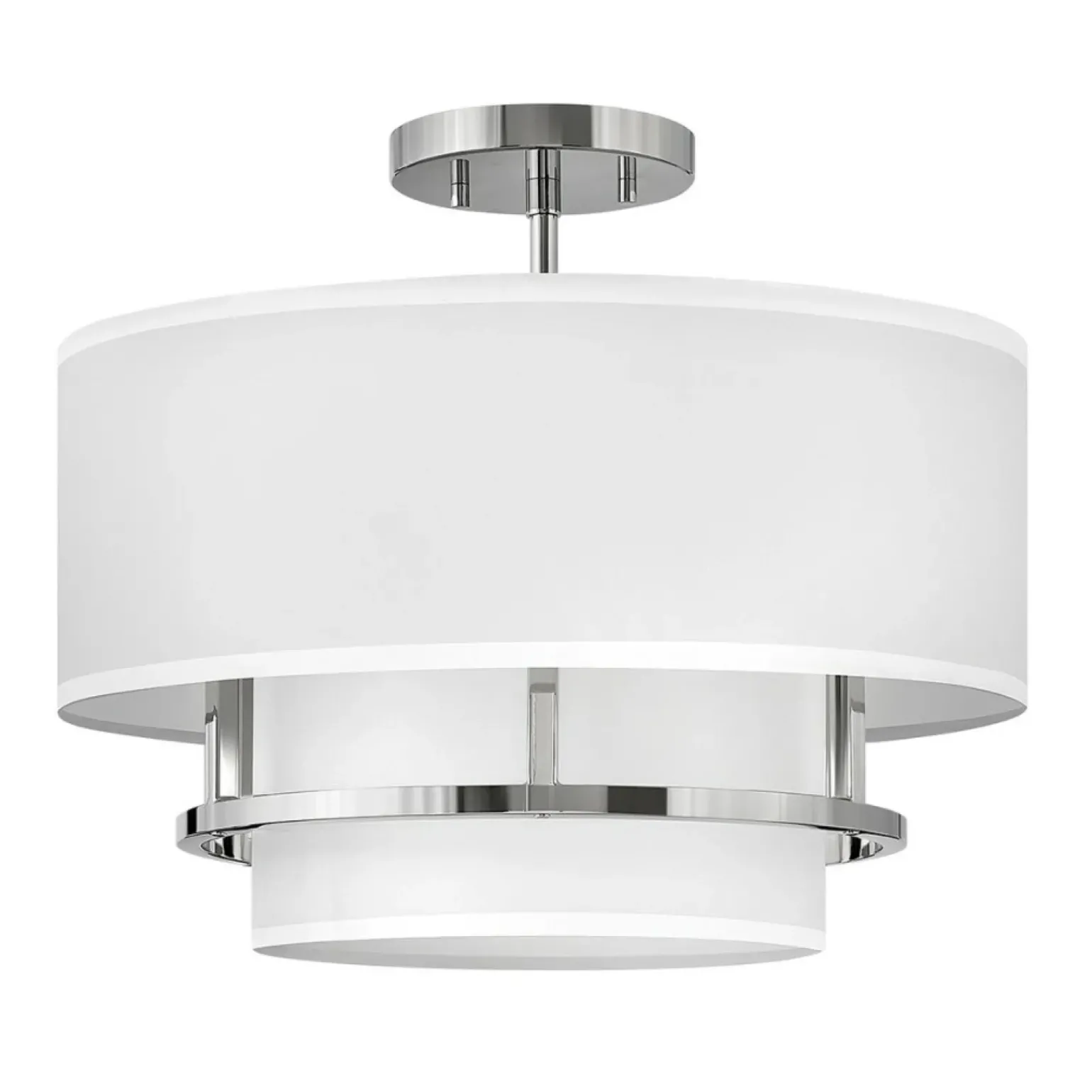 Clearance Wyjątkowa lampa z białym abażurem HK-GRAHAM-M-PN z serii GRAHAM Żyrandole Nowoczesne