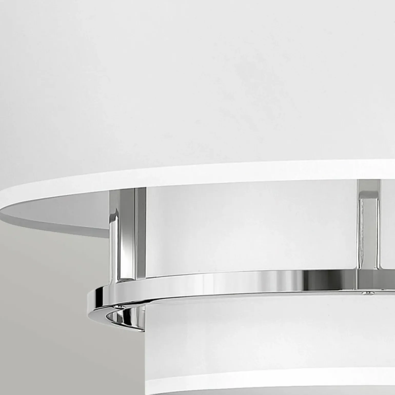 Clearance Wyjątkowa lampa z białym abażurem HK-GRAHAM-M-PN z serii GRAHAM Żyrandole Nowoczesne