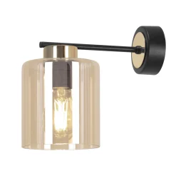 Sklep Kaja Wyjątkowy kinkiet z kloszem w kolorze miodu K-5523 z serii AURELIA