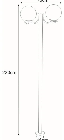 Sklep Kaja Wysoka, dwuramienna latarnia ogrodowa K-LP270-2200 ANA | Kaja