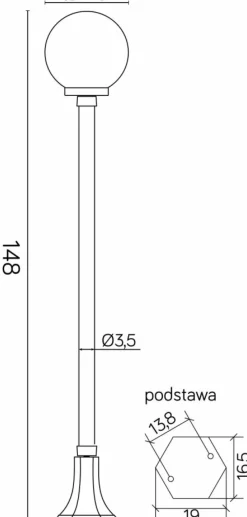 Sklep Kaja Wysoka lampa ogrodowa stojąca K 5002/1/KP 200 z serii KULE CLASSIC | Kaja Oświet