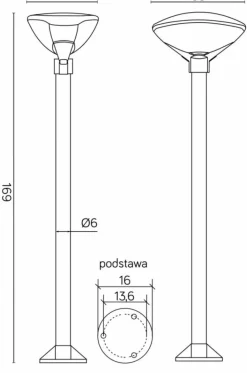 Sklep Kaja Wysoka lampa ogrodowa z nietuzinkowym kloszem TEO 1 z serii TEO | Kaja Oświetlen