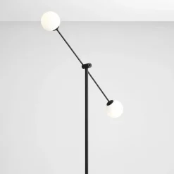 Sklep Kaja Wysoka lampa podłogowa czarna z kloszami 1081A1 OHIO | Kaja