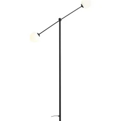 Sklep Kaja Wysoka lampa podłogowa czarna z kloszami 1081A1 OHIO | Kaja