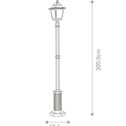 Sklep Kaja Wysoka lampa zewnętrzna, ogrodowa CP6-BLACK z serii CHAPEL