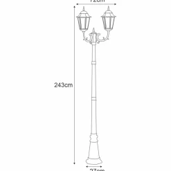 Sklep Kaja Wysoka zewnętrzna lampa stojąca K-7006A2/2 czarna LOZANA | Kaja