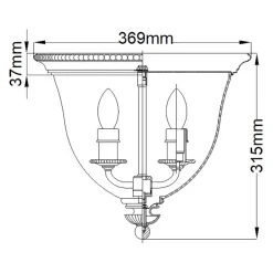 Sklep Kaja Wysoki plafon wewnętrzny, złoty HK-CAMBRIDGE-F-B z serii CAMBRIDGE