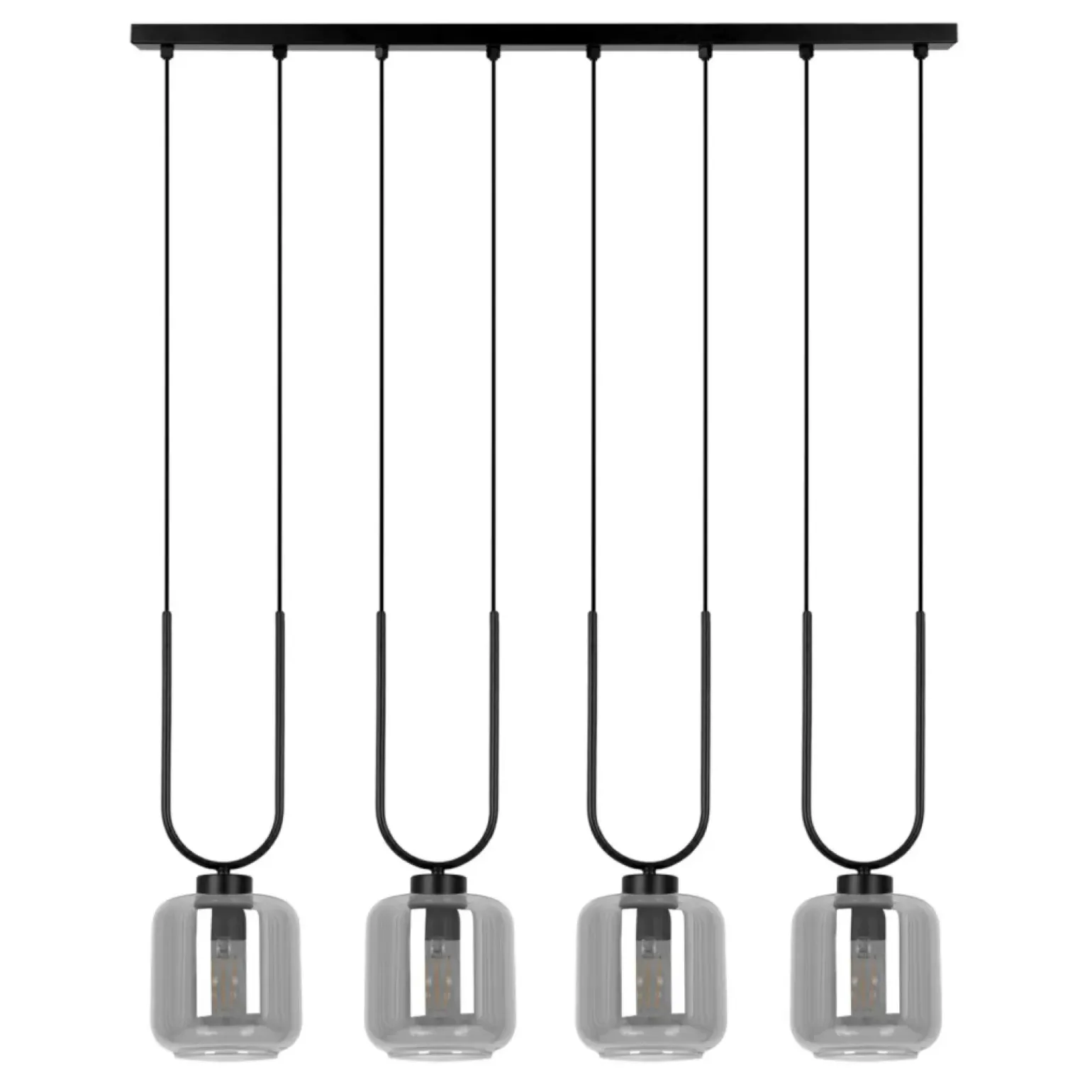 Best Wyszukana lampa wisząca, cztery grafitowe klosze K-5587 z serii BONO Żyrandole Nowoczesne