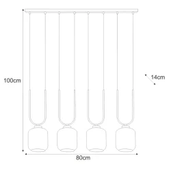 Best Wyszukana lampa wisząca, cztery grafitowe klosze K-5587 z serii BONO Żyrandole Nowoczesne