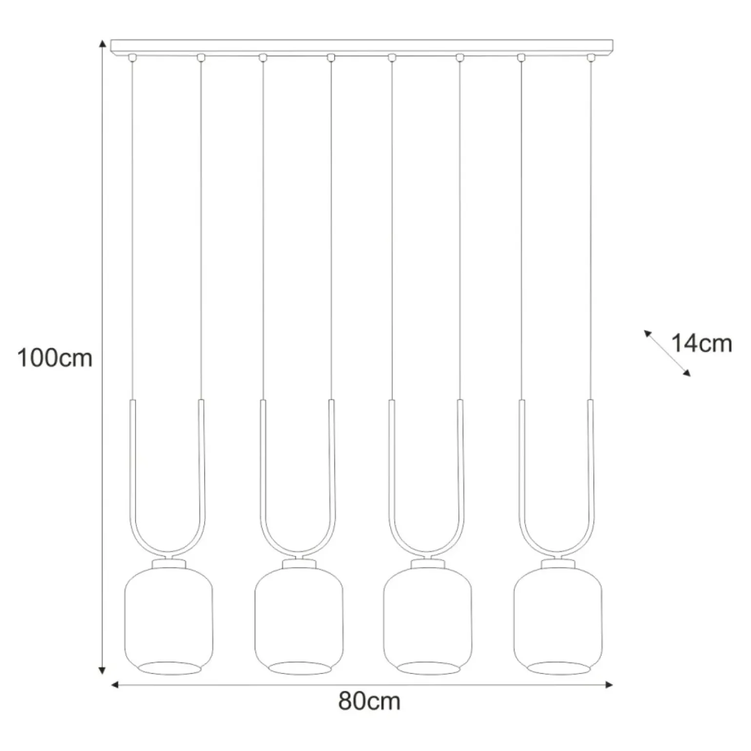 Best Wyszukana lampa wisząca, cztery grafitowe klosze K-5587 z serii BONO Żyrandole Nowoczesne