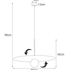Clearance Wyszukana lampa wisząca, grafitowy klosz K-5383 z serii FERMI Żyrandole Nowoczesne