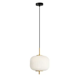 Best Wyszukana lampa wisząca z kloszem PND-28798A-1-GD-WH z serii OLMETO Żyrandole Nowoczesne