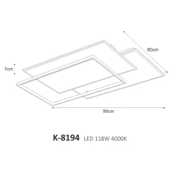 Sklep Kaja Wyszukany plafon, ozdobne, ledowe prostokątyK-8194 z serii LAGOS | Kaja Oświet