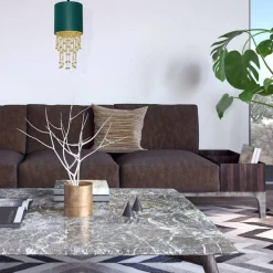 Sklep Kaja Wytworna lampa wisząca w zielonym kolorze MLP6449 z serii ALMERIA | Kaja Oświetl