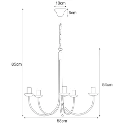 Sklep Kaja Żyrandol - świecznik z regulowaną wysokością K-4971 | Kaja Oświetlenie