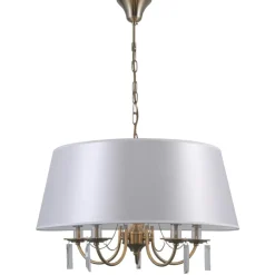 Sklep Kaja Żyrandol antyczny brąz z abażurem PND-28366-5A SOLANA | Kaja