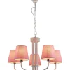 Store Żyrandol biały z różowymi abażurami LEDEA 50205094 YORK | Kaja Żyrandole Nowoczesne