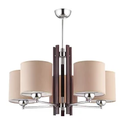 Sklep Kaja Żyrandol chrom-venge z beżowymi abażurami JUP 1270 BOSTON | Kaja