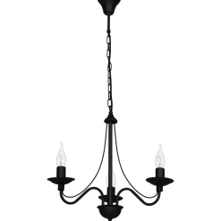 Sklep Kaja Żyrandol czarny potrójny świecznik 397E/1 3-PŁ RÓŻA | Kaja Oświetlenie