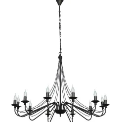 Sklep Kaja Żyrandol czarny typu świecznik E14 397R1 12-PŁ RÓŻA | Kaja Oświetlenie