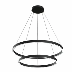 Best Sale Żyrandol dwie obręcze LED do salonu MOD058PL-L74B4K RIM | Kaja Żyrandole Nowoczesne