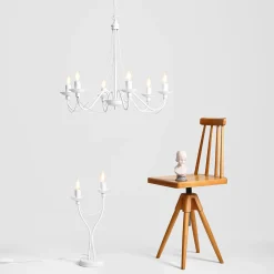 Sklep Kaja Żyrandol elegancki biały świecznik do salonu 397K RÓŻA | Kaja