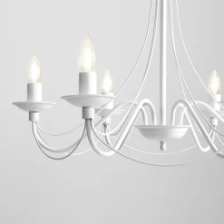 Sklep Kaja Żyrandol elegancki biały świecznik do salonu 397K RÓŻA | Kaja