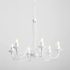 Sklep Kaja Żyrandol elegancki biały świecznik do salonu 397K RÓŻA | Kaja