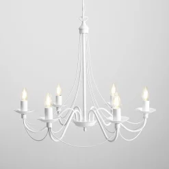 Sklep Kaja Żyrandol elegancki biały świecznik do salonu 397K RÓŻA | Kaja