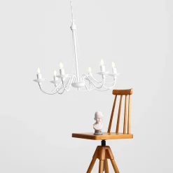 Sklep Kaja Żyrandol elegancki biały świecznik do salonu 397K RÓŻA | Kaja