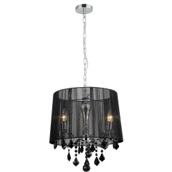 Sklep Kaja Żyrandol glamour z abażurem MDM-2572/3 BK CORNELIA | Kaja Oświetlenie