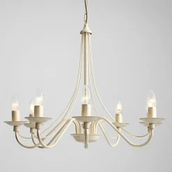 Sklep Kaja Żyrandol kremowy świecznik do salonu 397R9 12-PŁ RÓŻA | Kaja