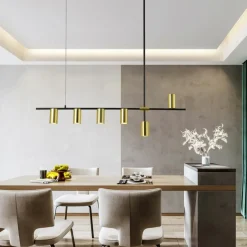 Discount Żyrandol nad stół w jadalni LP-074/6PL BK/GD ARIZONA | Kaja Żyrandole Nowoczesne