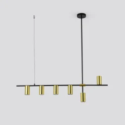 Discount Żyrandol nad stół w jadalni LP-074/6PL BK/GD ARIZONA | Kaja Żyrandole Nowoczesne