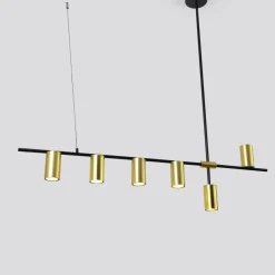 Discount Żyrandol nad stół w jadalni LP-074/6PL BK/GD ARIZONA | Kaja Żyrandole Nowoczesne