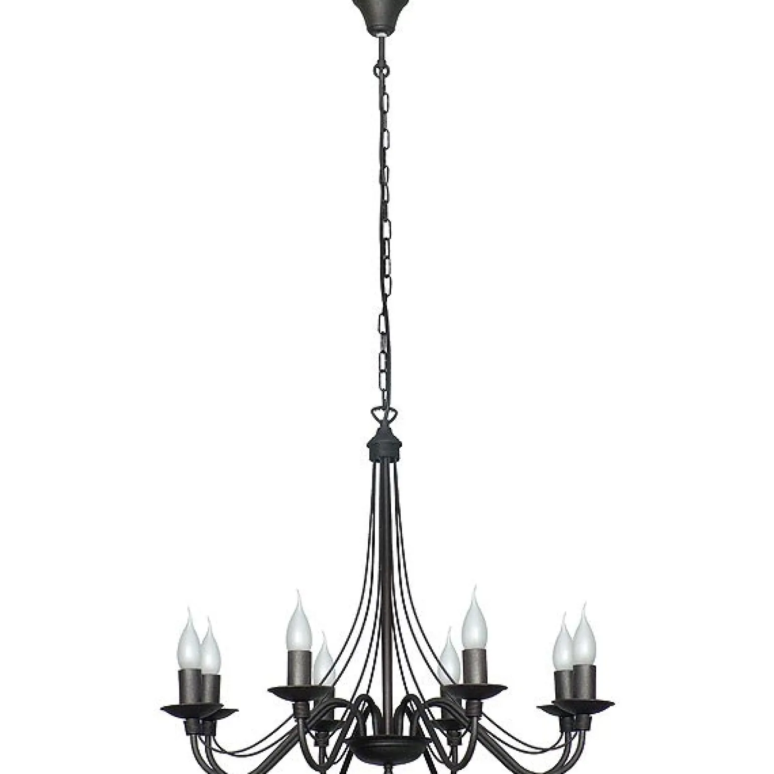 Sklep Kaja Żyrandol typu świecznik czarny loft 397P1 8-PŁ RÓŻA | Kaja Oświetlenie