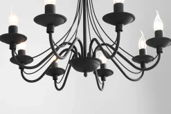 Sklep Kaja Żyrandol typu świecznik czarny loft 397P1 8-PŁ RÓŻA | Kaja Oświetlenie