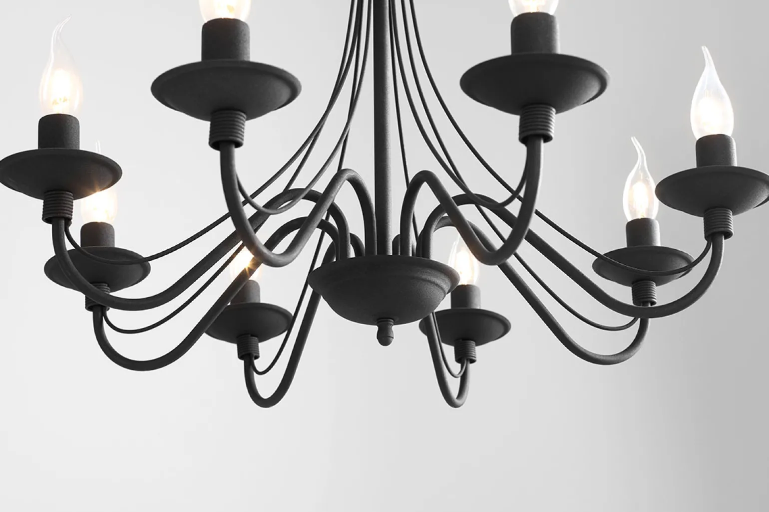 Sklep Kaja Żyrandol typu świecznik czarny loft 397P1 8-PŁ RÓŻA | Kaja Oświetlenie