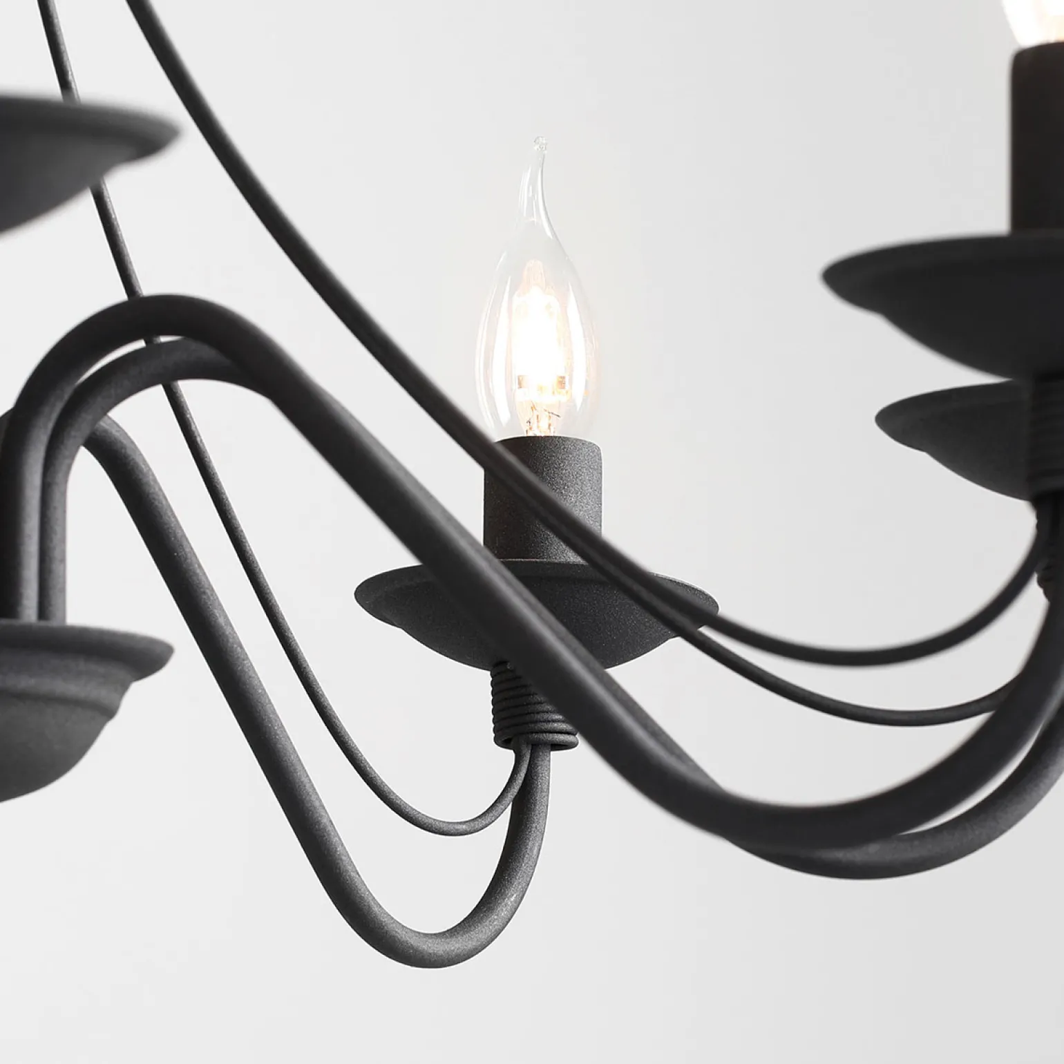 Sklep Kaja Żyrandol typu świecznik czarny loft 397P1 8-PŁ RÓŻA | Kaja Oświetlenie