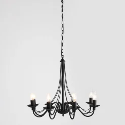 Sklep Kaja Żyrandol typu świecznik czarny loft 397P1 8-PŁ RÓŻA | Kaja Oświetlenie